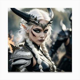 Dragon woman In Armor Canvas Print