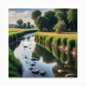 River In The Countryside 9 Canvas Print