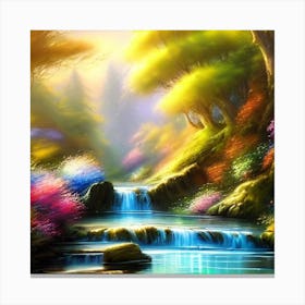 Waterfall In The Forest 2 Canvas Print