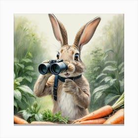 Rabbit With Binoculars 6 Canvas Print