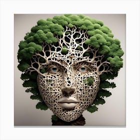 Tree Of Life and Face Canvas Print