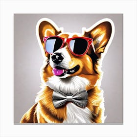 Corgi In Sunglasses 35 Canvas Print