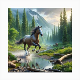 Horse In The Forest Canvas Print