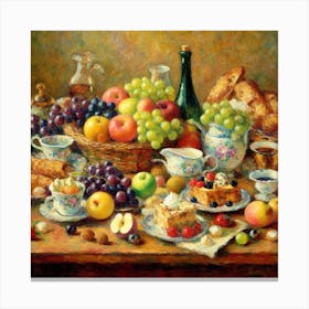 Table Full Of Fruit Canvas Print