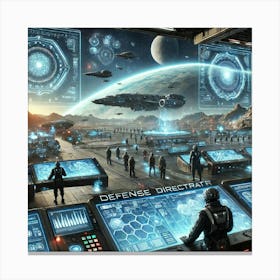 A Futuristic Sci Fi Scene Showcasing The Defense D Canvas Print