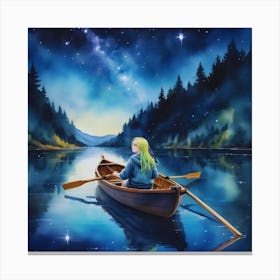Girl In A Canoe 1 Canvas Print
