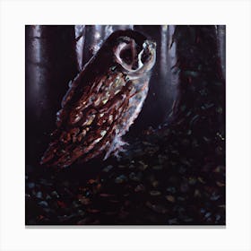 Owl In The Darkness Canvas Print