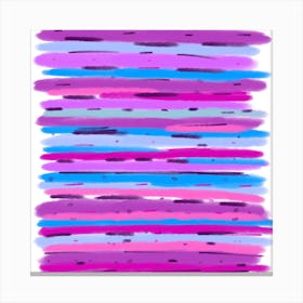 Abstract Painting in Purple Stripes Canvas Print