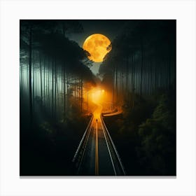 Full Moon In The Forest Canvas Print