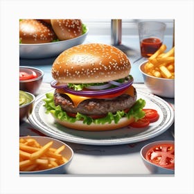 Burgers And Fries 8 Canvas Print