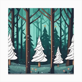 Christmas Trees In The Forest Canvas Print