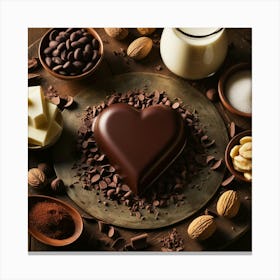 Chocolate Heart Cinematic Wall Decoration Canvas Print