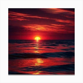 Sunset Over The Ocean 218 Canvas Print