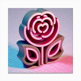 Rose neon Canvas Print