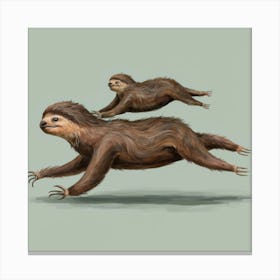 Sloths In A Speed Race Print Art And Wall Art Canvas Print