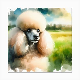 Watercolor Poodle Dog Canvas Print