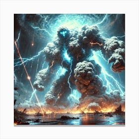 A Sci Fi Depiction Of Brontus, The Cloud Colossus, Charge Overload Canvas Print