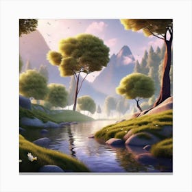 River In The Forest 2 Canvas Print