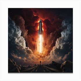 Rocket High 4k Definition Canvas Print