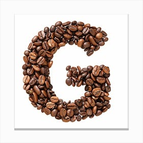 Coffee Beans Alphabet G Canvas Print