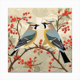 Bird In Nature Cedar Waxwing 2 Canvas Print