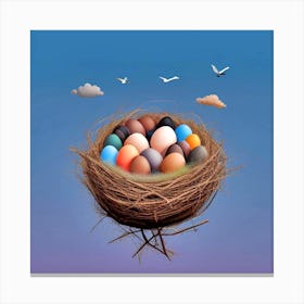 Easter Eggs In A Nest 120 Canvas Print