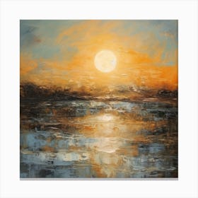 Sunset Over The Water Canvas Print