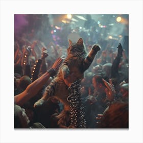 Cat In The Crowd 2 Canvas Print