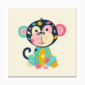 Charming Illustration Monkey 1 Canvas Print