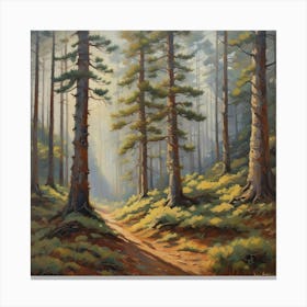 Morning In A Forest Canvas Print