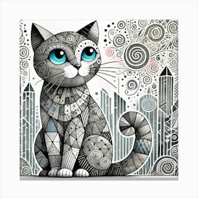 Alley Whiskers City Cat Canvas Print