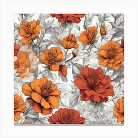 Orange Carnations Canvas Print