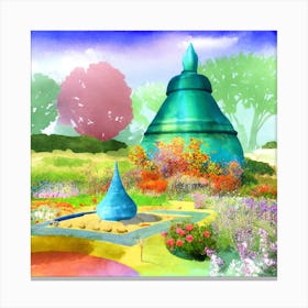 Painting Of Garden Of Cosmic Speculation, United Kingdom Canvas Print