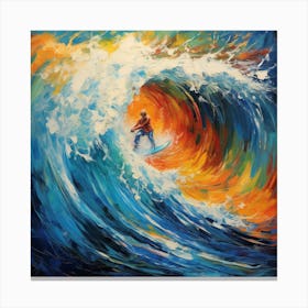 Surfer In A Wave 1 Canvas Print