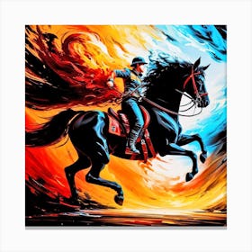 Man On A Horse Canvas Print