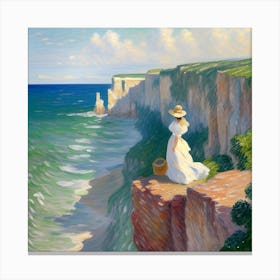 Lady On The Cliff Canvas Print