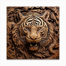 Tiger Carving Canvas Print