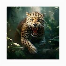 Jaguar In The Jungle Canvas Print