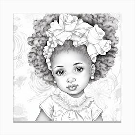 Little Girl With Afro 3 Canvas Print