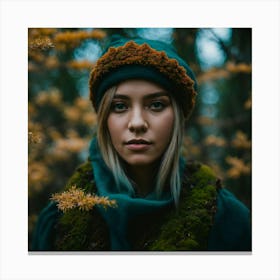 Portrait Of A Woman In The Forest 3 Canvas Print