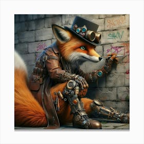 Steampunk Fox 2 Canvas Print