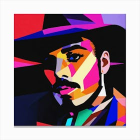 Abstract Portrait Of A Man In A Hat Canvas Print