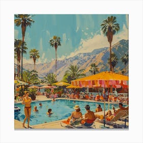 Palm Springs Pool Canvas Print