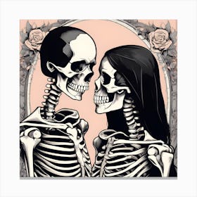 Skeleton Lovers 10 Canvas Print