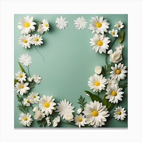 Frame Of Daisies Canvas Print