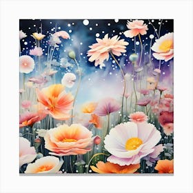 Poppies At Night Canvas Print