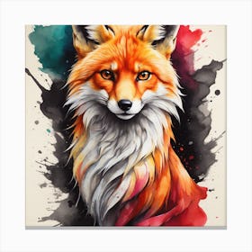 Fox Painting Canvas Print