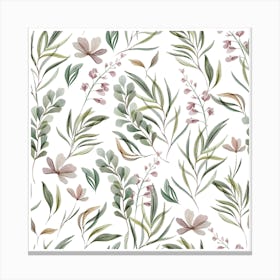 Minimalist Oasis Floral Pattern Art Canvas Print