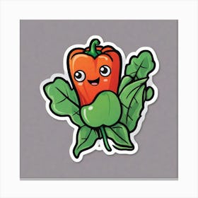 Cute Pepper Sticker Canvas Print
