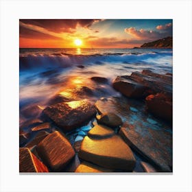 Sunset On The Beach 862 Canvas Print